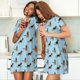 thumbnail image 4 of Fotbe German Shepherd Dog Bata de Dormir para Mujer con Estampado, Camisón de Algodón de Manga Corta, Ropa de Dormir Casual, 4 of 6