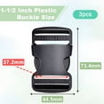 TUWAFE 3 Pcs 1-1/2 Inch Plastic Buckles for Strap Replacement, Quick ...