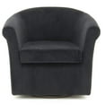 thumbnail image 2 of Pemberly Row 19"H Polyester Fabric Swivel Club Chair in Black, 2 of 4