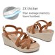 thumbnail image 4 of Sandalias Luoika con cuña ancha para mujer, color marrón, talla 8.5XW, 4 of 6
