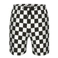 thumbnail image 4 of Naloa Black and White Checkerboard Men's Beach Shorts, Surfing shorts, Swim trunks, Quick Dry Swim Trunks for Surfing Beach Fun - XX-Large, 4 of 9