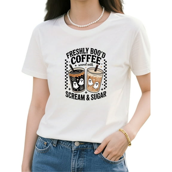 Freshly Boo'd Coffee Halloween Shirt, Funny Fall Graphic Tee
