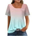 thumbnail image 5 of Women's Petal Sleeve Tops - Summer Trendy Button Blouse with Square Neck Design, Casual and Loose Fit, Limited Time Off, 5 of 6