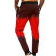 thumbnail image 3 of Pantalones largos para hombre, con cordón ajustable en degradado, cintura elástica, informales, con pies atados, pantalones deportivos de poliéster para hombre., 3 of 5
