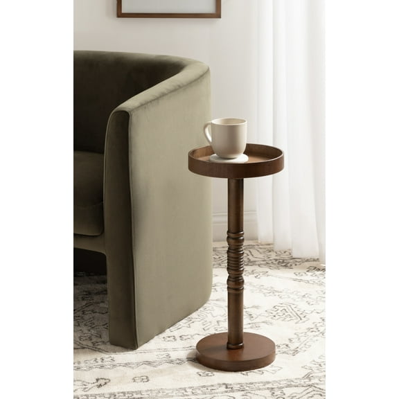 Kate and Laurel Bellport Farmhouse Round Drink Table, 10 x 10 x 22, Natural Rustic, Decorative Coastal Martini Table for Use as Charming Indoor Plant Stand or Living Room Pedestal Table