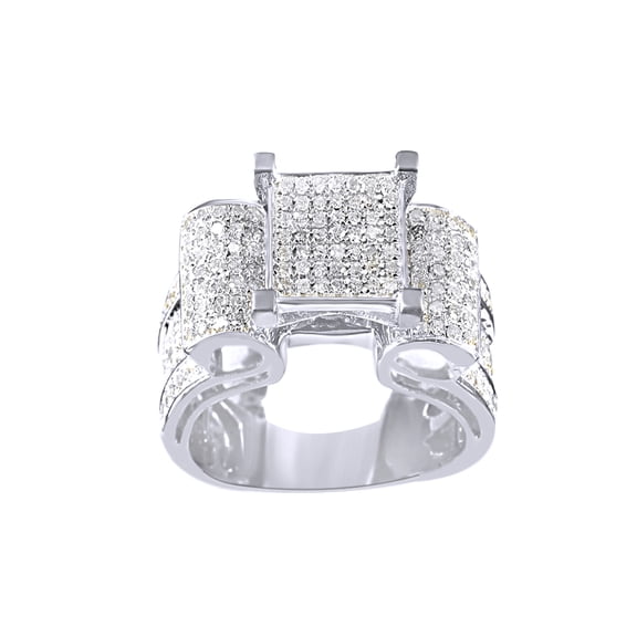 AFFY White Natural Diamond Bridal Ring In 10k White Gold (0.7 Cttw)