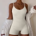 thumbnail image 4 of Baberdicy Combinaisons pour Femmes Liquidation Sans Manches Col Rond Bretelles Couleur Unie Combinaison Bretelles Shapers Blanc, 4 of 4