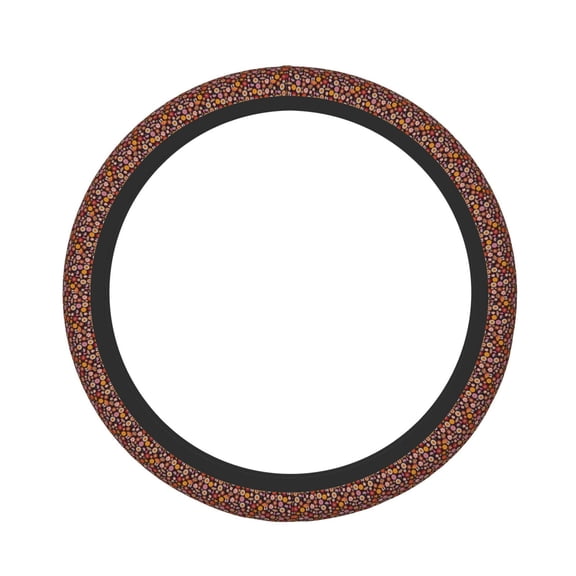 Picia 70s Groovy Hippie Retro Car Steering Wheel Cover, Non-Slip, Breathable, Universal 15 inch