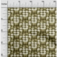thumbnail image 2 of oneOone Cotton Silk Dark Olive Green Fabric Geometrical Craft Projects Decor Fabric Printed By The Yard 42 Inch Wide, 2 of 4