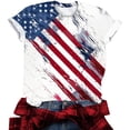 thumbnail image 4 of VKOYWKM American Flag Tshirts Shirts for Women Short Sleeve Patriotic Top 4th of July USA Flag Stars and Stripes Graphic Tee Holiday Crew Neck Independence Day T-Shirts, 4 of 5