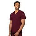 thumbnail image 2 of Adar Universal Unisex Scrub Set - Unisex V-Neck Scrub Top & Tapered Drawstring Scrub Pants - 907 - Burgundy - M, 2 of 7
