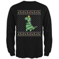 thumbnail image 1 of Big Tree Rex T Rex Ugly Christmas Sweater Mens Long Sleeve T Shirt, 1 of 1