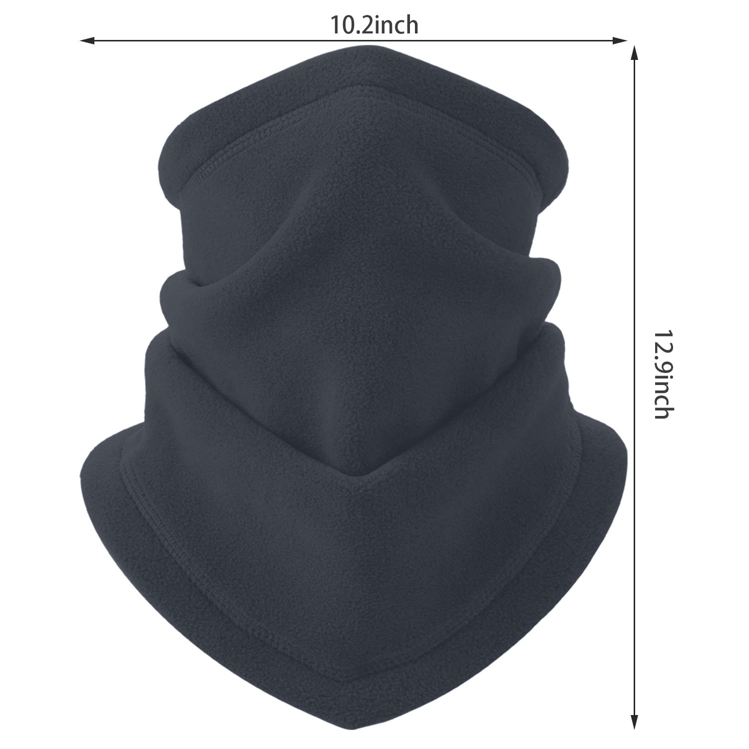 Neck Gaiter Ski Mask Warmer Scarf 2 Pieces Windproof Outdoor Sports Face Cover Unisex Black Gray