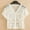 White, variant on New Summer Single- V-Neck Stylish Lace Hollow Fashion Short-Sleeved Cardigan Short Jacket Hollow Top