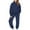 Navy, variant on KyCheLot Boys Girls 2 Piece Outfits Sweatsuit Half Zip Thumb Hole Sweatshirts and Sweatpants Activewear School 5-14Years