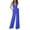 Blue, variant on GILIGEGE Sleeveless Jumpsuit Wrapped V Neck Elegant for Womens Halter Dressy Casual Wide Leg Pant 2025 One Piece Romper Outfits Women's Sleeveless Deep V Halter Neck Backless Waist Jumpsuit Black L