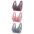 thumbnail image 1 of Timegard 3pc Bras for Women No Underwire High Support Front Closure Button Comfort Breathable Daily Bras, 1 of 2