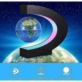 thumbnail image 2 of Magnetic Levitation Globe, 3.5 inch C Shape Illuminated World Map Globe with LED Color Lights for Desk Decoration, 2 of 5