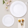 thumbnail image 5 of Balsa Circle 10 Pieces 7" Disposable Plastic Round Plates Basketweave Edge White, 5 of 8