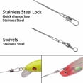 thumbnail image 4 of Fishing Wire Leader Line Rig 60Pcs Sturdy Stainless Steel Line Wire with Barrel Swivel Snap 5.9in/7.9in/9.8in, Leader Line Slilver, 4 of 7