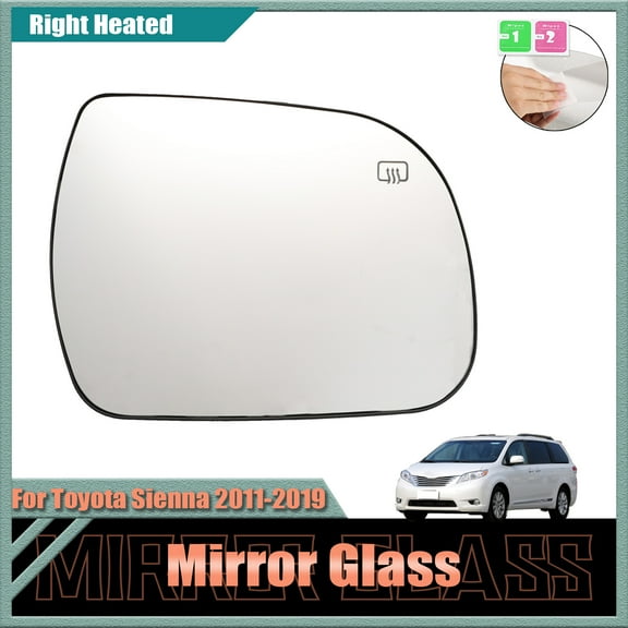 Right Side Rearview Mirror Glass for Toyota Sienna 2011-2019 Heated Function