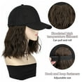 thumbnail image 4 of Peluca, sombrero de mujer, peluca negra, peluca marrón oscuro y marrón claro, gorro de peluca, corte bob, pelo corto y rizado, 4 of 4