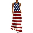 thumbnail image 2 of Robes de Bal Femmes Mode Col en V Sans Manches Été Soirée Fête Imprimé Dames Poche Gilet Longue Robe Ligne A Robes d'Été pour Femmes 2023 en Liquidation, 2 of 7