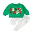 thumbnail image 1 of Letter Embroidery Sweatshirt and Trousers Combo for Baby‘s Christmas Look, 1 of 9