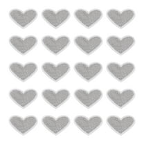 Uxcell 20 Pack Heart Iron on Patches, Embroidered Sew on Applique Patches, Silver