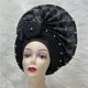 thumbnail image 1 of Aso oke auto gele headtie para mujer, gorra Africana hecha a mano, turbantes trenzados para boda nigeriana, envolturas para la cabeza, 7L0981, 1 of 4