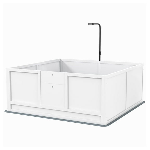 Whelping Box for Puppies, Dog Birth Pen with Pad & Pig Rail, Adjustable Door, 49x48 Inch, Small to Large Breed