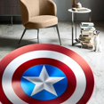 thumbnail image 4 of LaModaHome Rounded Rug Captain America Shield Round RugNon-Slip Rug Washable Mat Child Stain Resistant Living Room Kitchen Carpet 2.6X2.6ft(80X80cm), 4 of 5