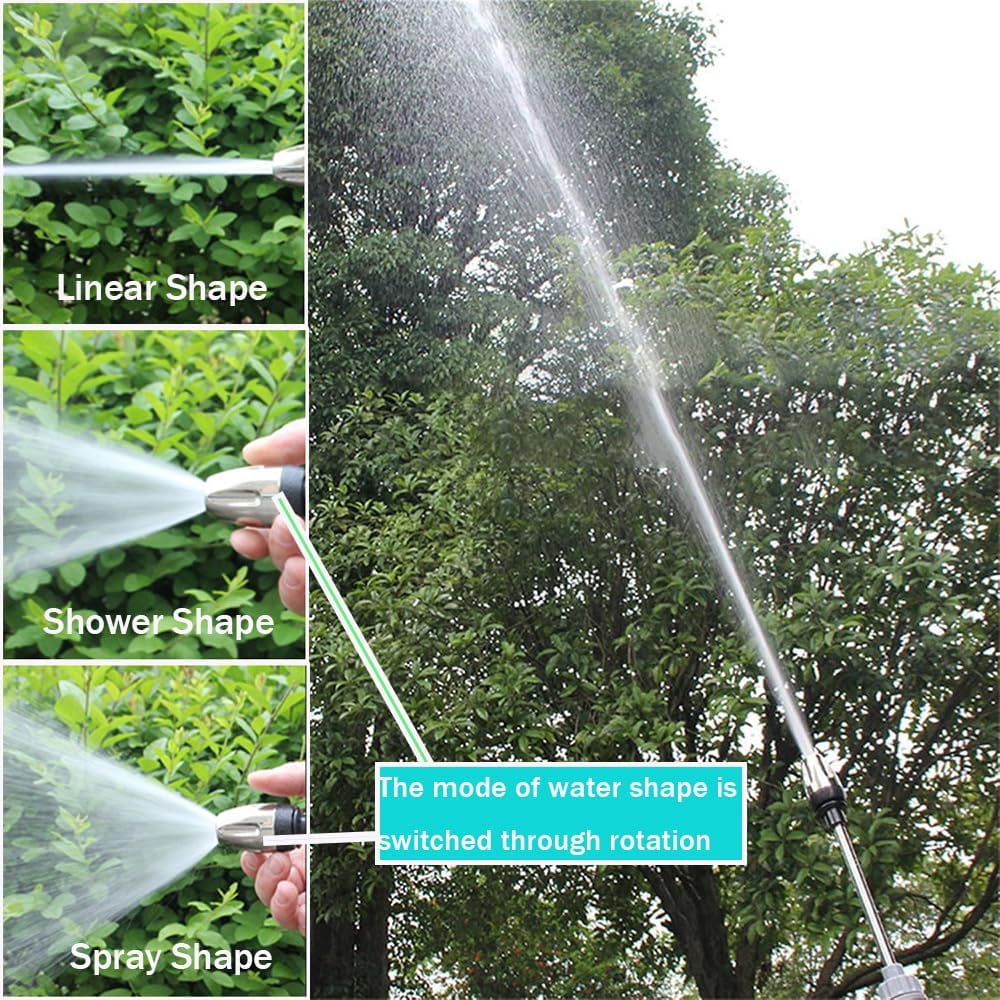 Handheld Pressure Washer with 360 Degree Rotating Nozzle, Stainless Steel Universal Hose Power Washer with 3 Spray Modes, 1-Set