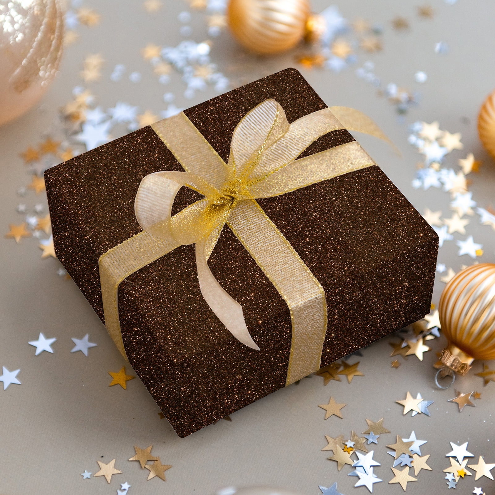 CHIHUT Dark Brown Glitter Peel and Stick Wallpaper for Bedroom Brown Glitter Contact Paper for Countertops Waterproof Wall Paper Removable Self Adhesive Paper Vinyl Roll for Cabinets 15.7''x236''