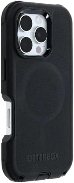 OtterBox iPhone 16 Pro (Only) - Defender Series MagSafe Case - Black - Holster Clip Included - Built-in Magnets - Screenless - Rugged & Durable - with Port Protection - Non-Retail Packaging