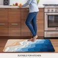 thumbnail image 5 of Blue Geometric Beach Door Mat&nbsp;Indoor Outdoor Entrance, Non Slip Rug for Kitchen Bathroom Entryway Rug, Ombre Waves Moire Abstract Art Washable Doormat Floor Mat 20x31.5 Inch, 5 of 8
