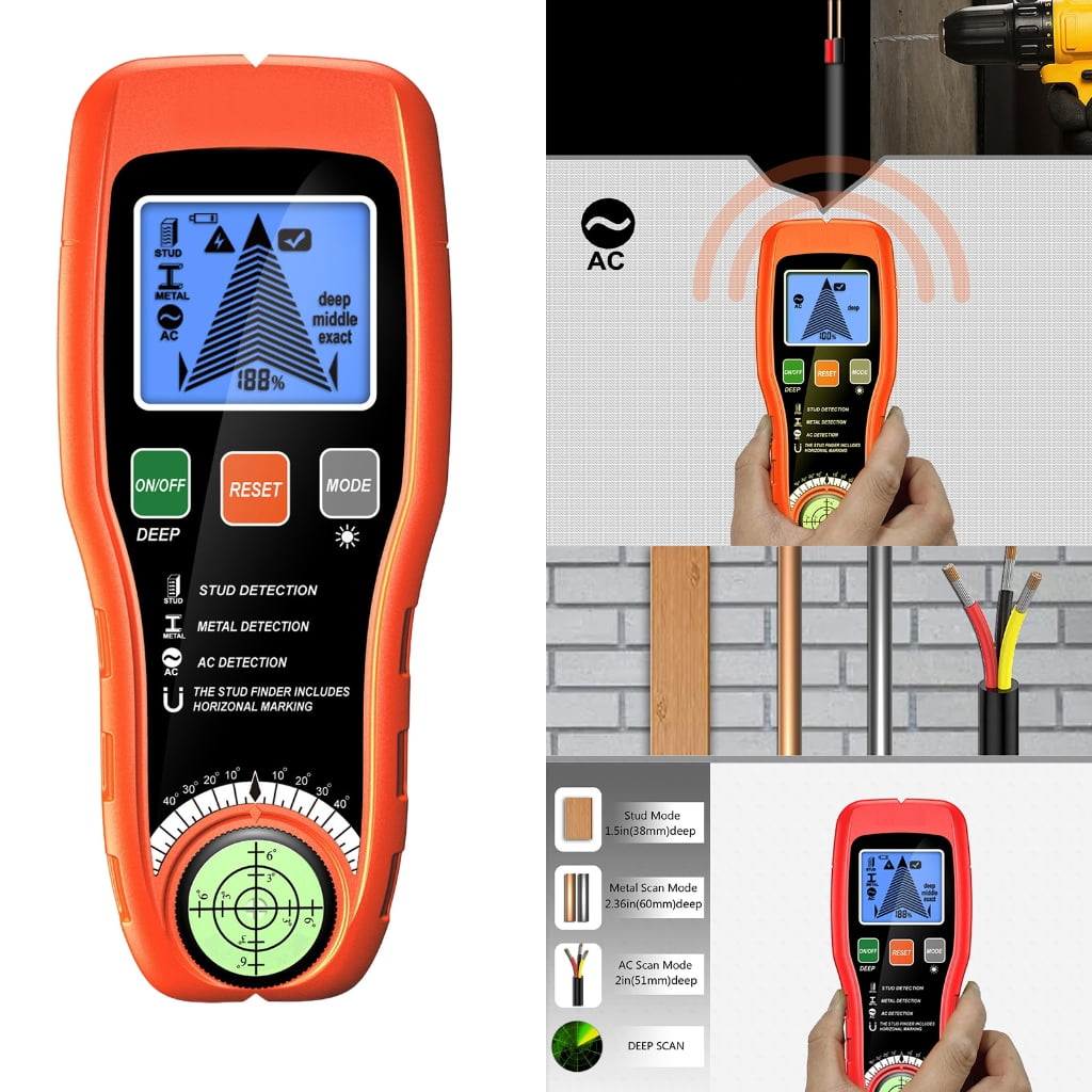 Portable Lightweight Handheld Detector Wire Pipe Power Scanner Suitable for Metal Wall Scanning with Long Battery Lifes