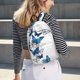 thumbnail image 5 of Disketp Blue Flying Butterflies print Canvas Backpack Lightweight Travel Daypack Student Rucksack Laptop Backpack-, 5 of 5