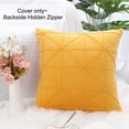 thumbnail image 3 of PiccoCasa 1 Pcs Velvet Throw Pillow Cover Cushion Cases Yellow 18"x18", 3 of 8