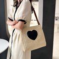 thumbnail image 1 of Bolso de paja tejido a mano para mujer bandolera informal de Likrtyny gran capacidad bolso de compras de verano, 1 of 9