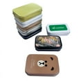 thumbnail image 2 of Caja pequeña cuadrada, caja de cartón, caja de hierro para dulces, caja de hierro para tesoros de pescadores, 2 of 2