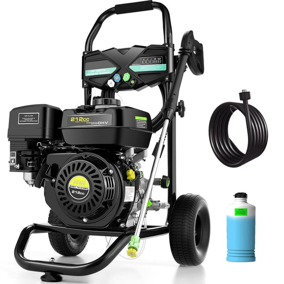 Huanherad 4200PSI Gas Pressure Washer 4.0GPM Power Washer with 5 QC Nozzles, 25ft Hose and 0.5Gal Soap Tank, 212cc 7.0 HP Engine Power Washer, EPA/CARB/ETL Compliant