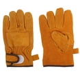 thumbnail image 1 of Guantes resistentes al calor de piel de becerro, poliéster, protección para las manos, para barbacoa, parrilla, horno, guantes cortos, amarillos, 1 of 14