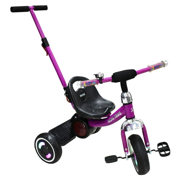 Triciclo con Barra de Empuje Angelin Baby Luz Morado Bodega