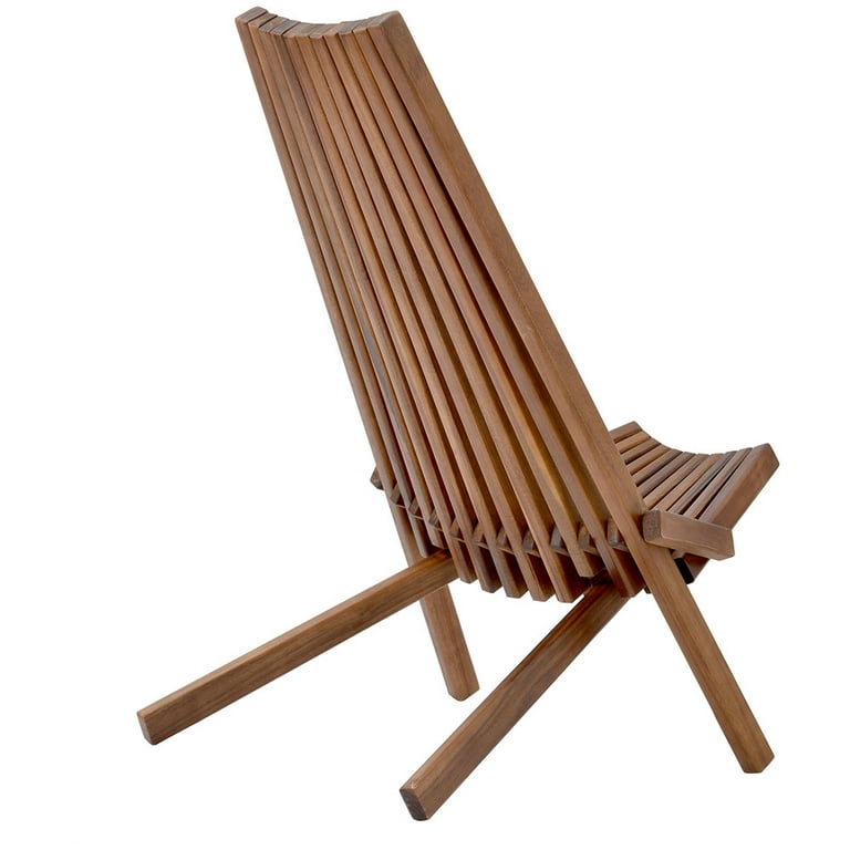 CleverMade Tamarack Folding Wooden Outdoor Chair Stylish Low