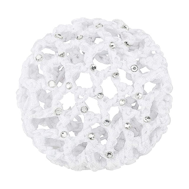 Filet de Protection pour Chignon Filles Femmes Fait Main Maille Perles Décor Élastique pour Ballet Danse Patinage