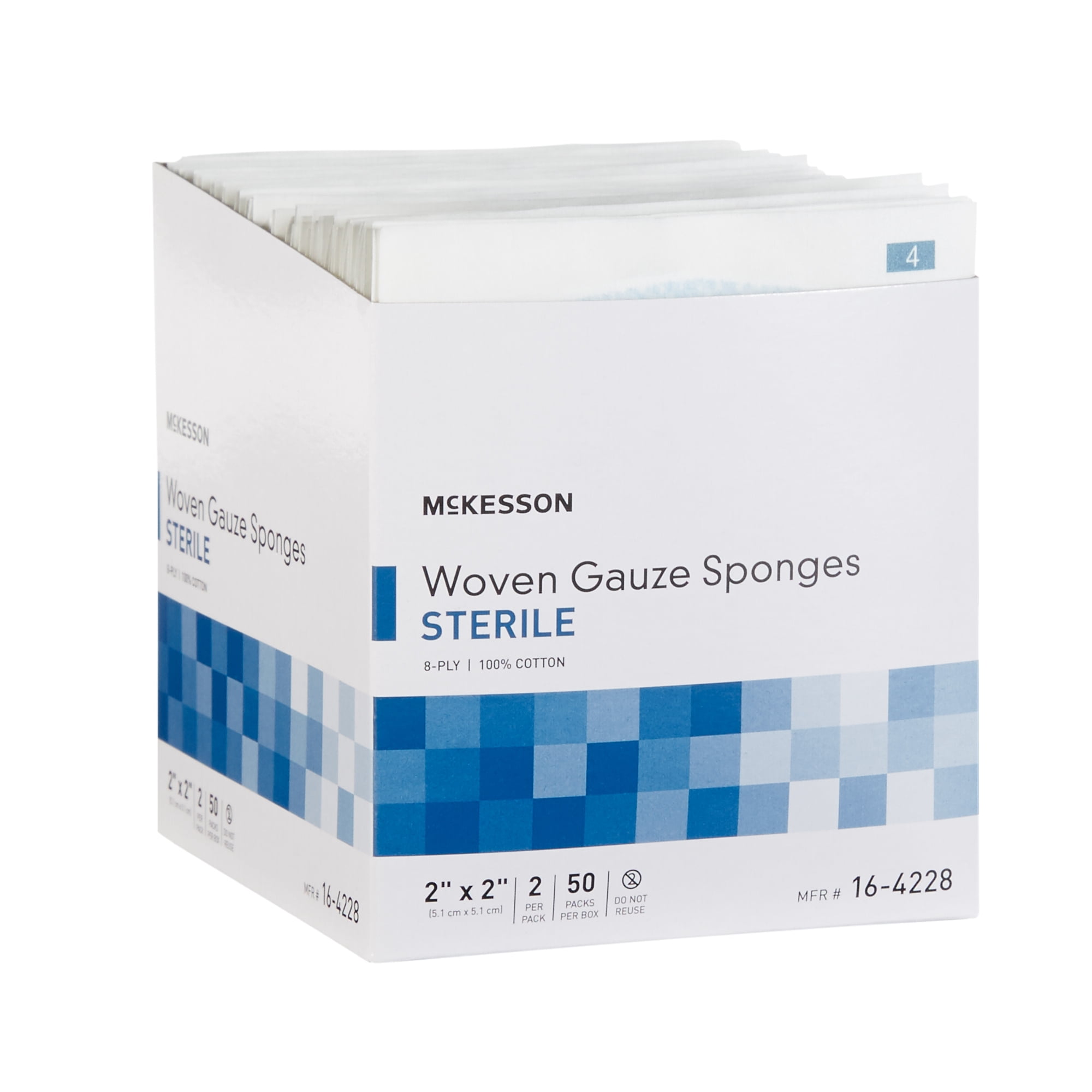 McKesson Gauze Sponges First Aid Supplies, Woven Wound Care Pad - 2 in x 2 in - 1500 Packs (2 per Pack), 3000 Gauze Pads