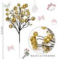 thumbnail image 2 of NOGIS 12 Pcs Christmas Glitter Berries Stems, 11.4 Inch Artificial Christmas Tree Picks for Christmas Tree Decorations Ornaments DIY Crafts Vases Holiday Wedding Home Xmas Decor (Gold), 2 of 7