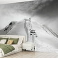 thumbnail image 2 of Peel and Stick Wallpaper black white view ski slope chair lift sun winter morning Modern Art Wall Mural Decor Self Adhesive and Removable 69in x 98in, 2 of 8