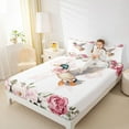 thumbnail image 4 of Homewish Rustic Mallard Duck Full Size Sheets,Cartoon Bow Knot Bed Sheets,Pink Flower Floral Sheet Sets For Girl Kids,Luxury Bedroom Decor,4 Pieces, 4 of 7